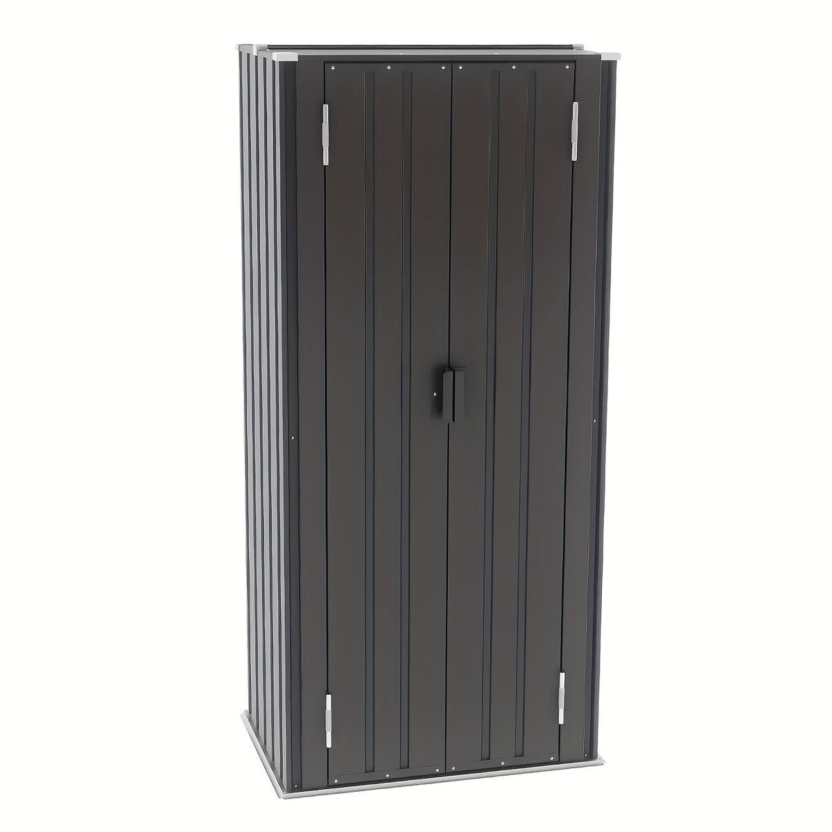 Tall Metal-Look Outdoor Storage Cabinet with Double Doors, 22 or 28 Cu Ft Checkout Capacity Options — image 9