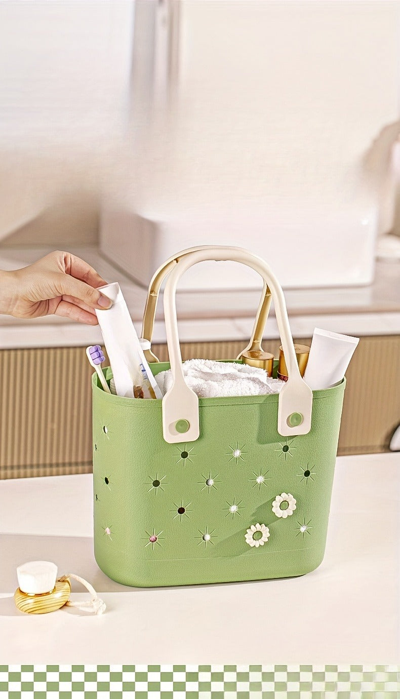Portable Drain Storage Basket with Plastic Frame and Soft Bottom in Three Color Options for Home or Travel — image 12