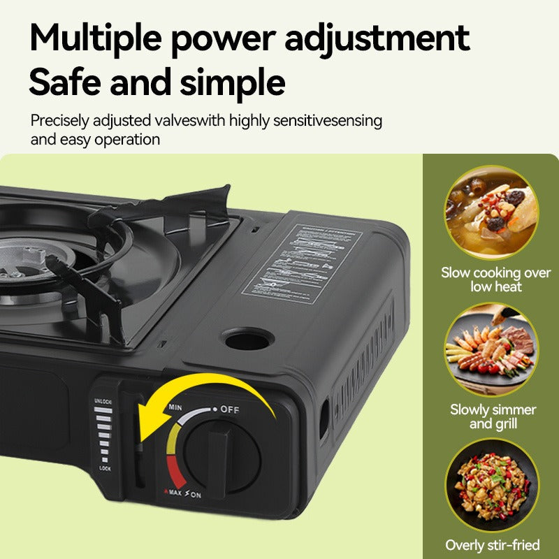 Black Single-Burner Butane Tabletop Camping Stove with Carrying Case, Adjustable Knob and US-Spec Option — image 10
