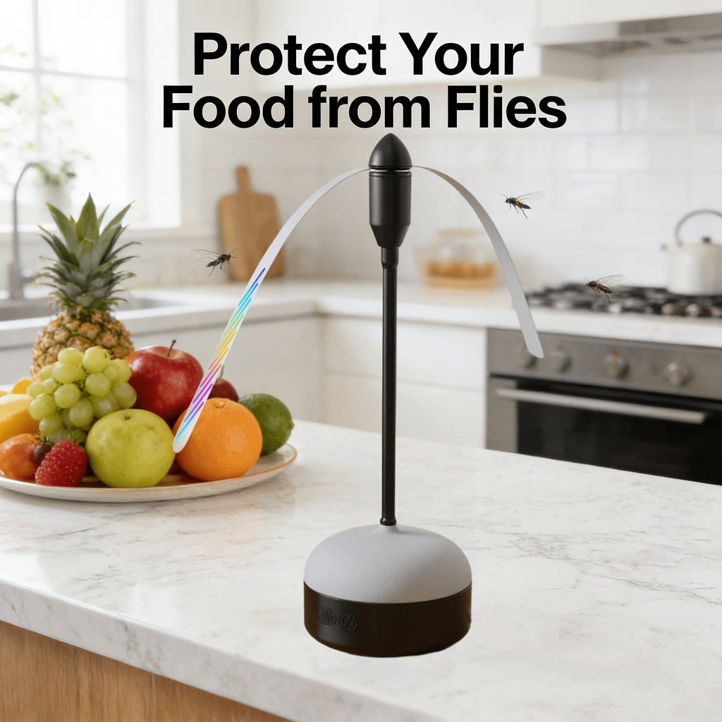 Desktop Reflective-Blade Fan Pest Control Device with Amber Light, Flexible Neck and USB Power for Tabletop Use — image 9