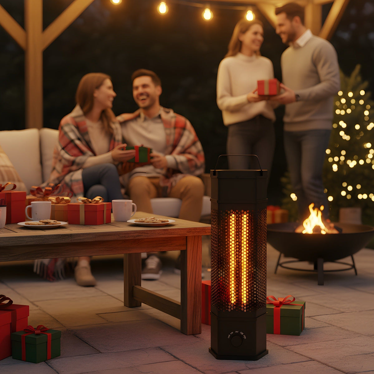 Electric Patio Heater 1400W 28", All-Around Radiant Heating with Tip-Over & Overheat Protection — image 11