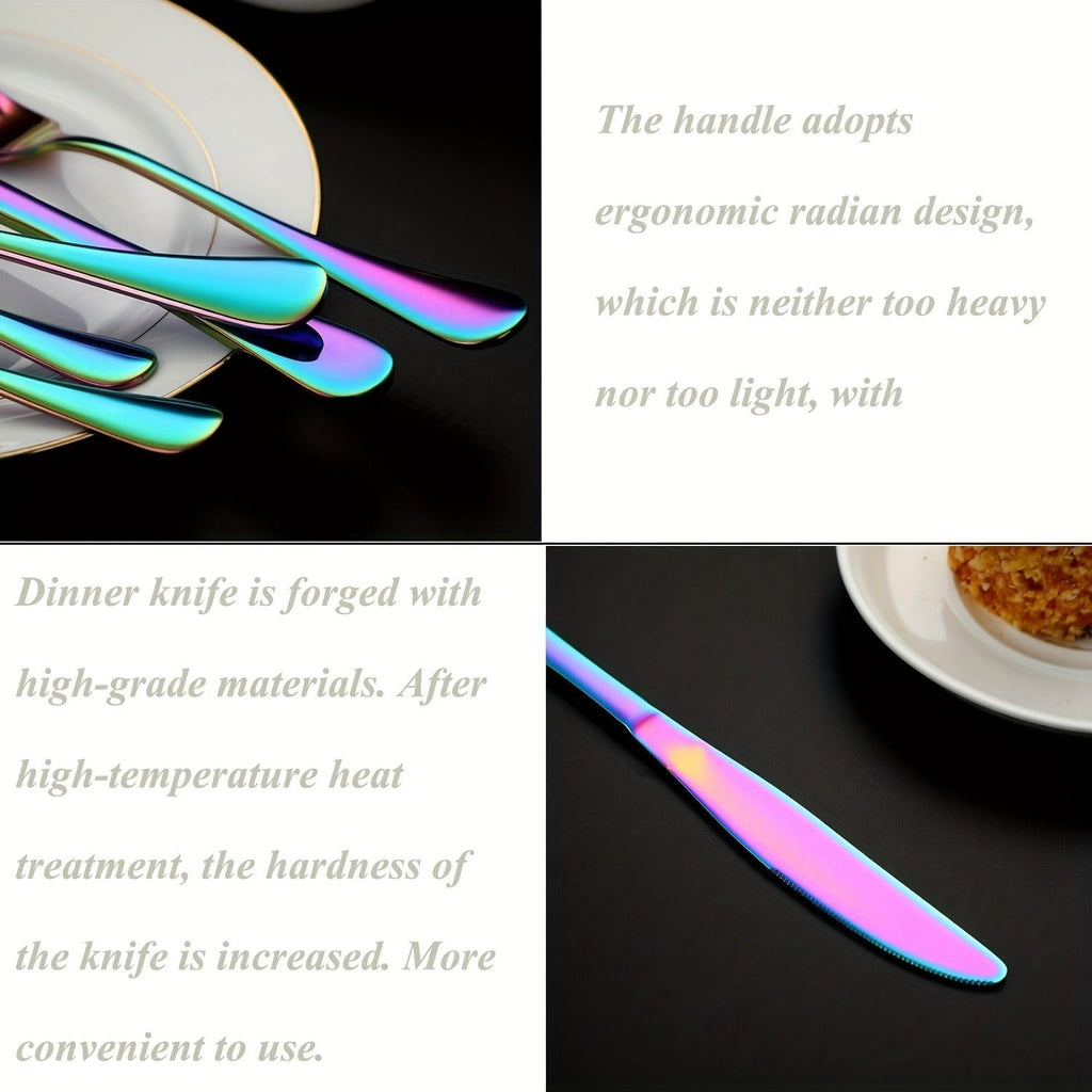 60-Piece Rainbow Flatware Set with Five Utensil Forms in Twelve-Piece Rows for Complete Table Settings — image 10