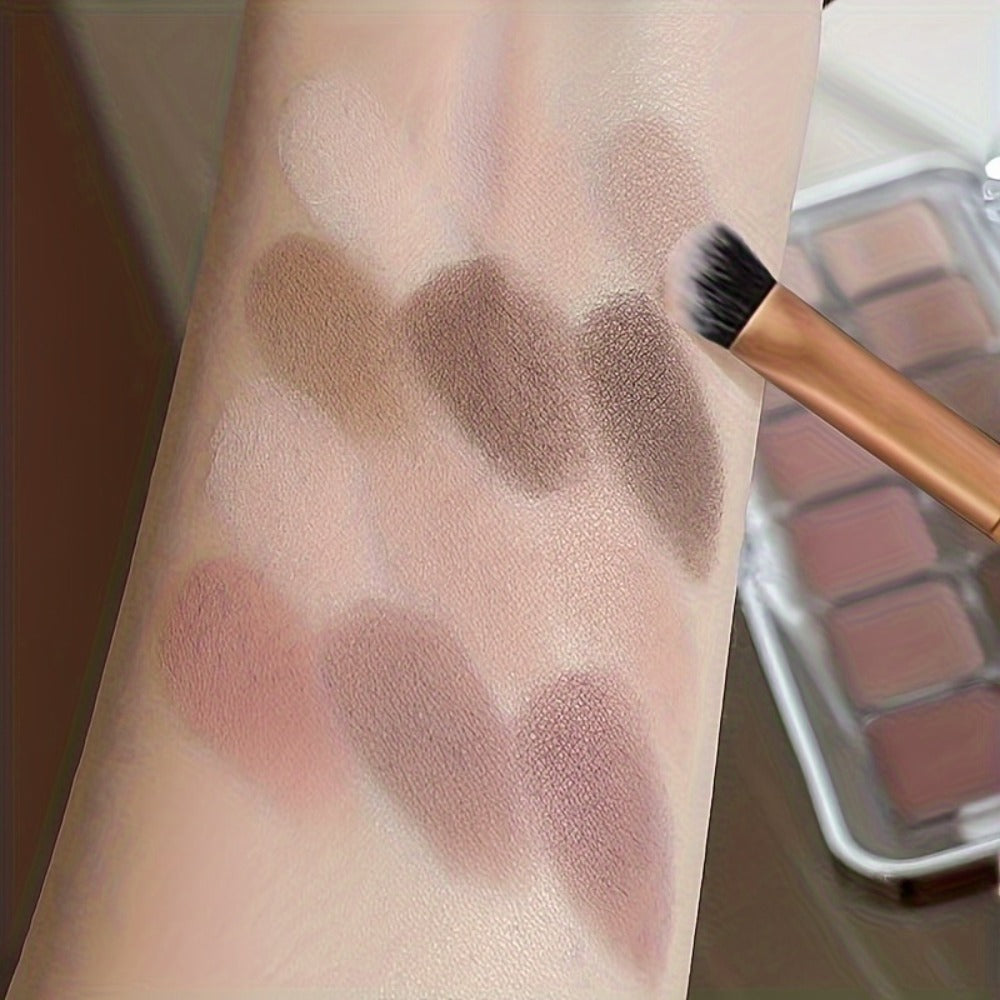 Eyeshadow Palette 12-Shade Neutral Pink and Brown Compact with Clear Lid and Brush Accessory — image 10
