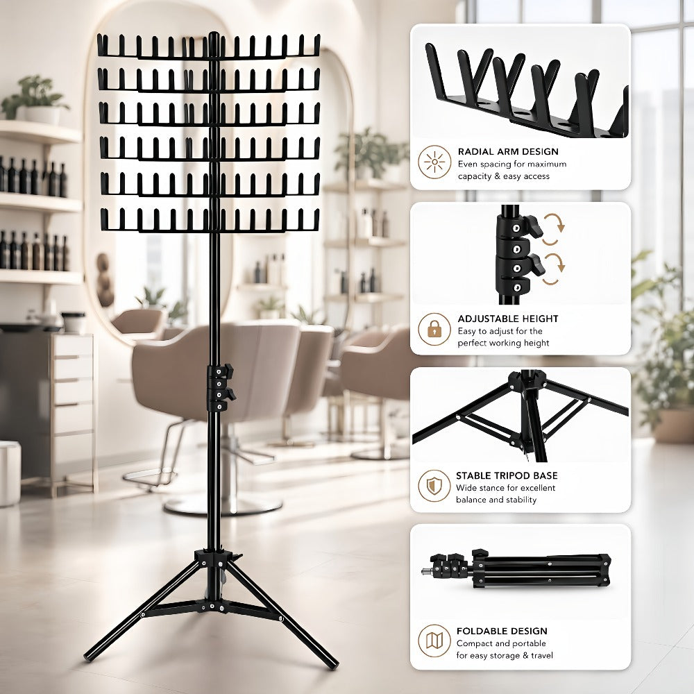 Braiding Hair Rack Hair Styling Tool with 144-Strand Layout, 30-50-Inch Height and Foldable Stand — image 4