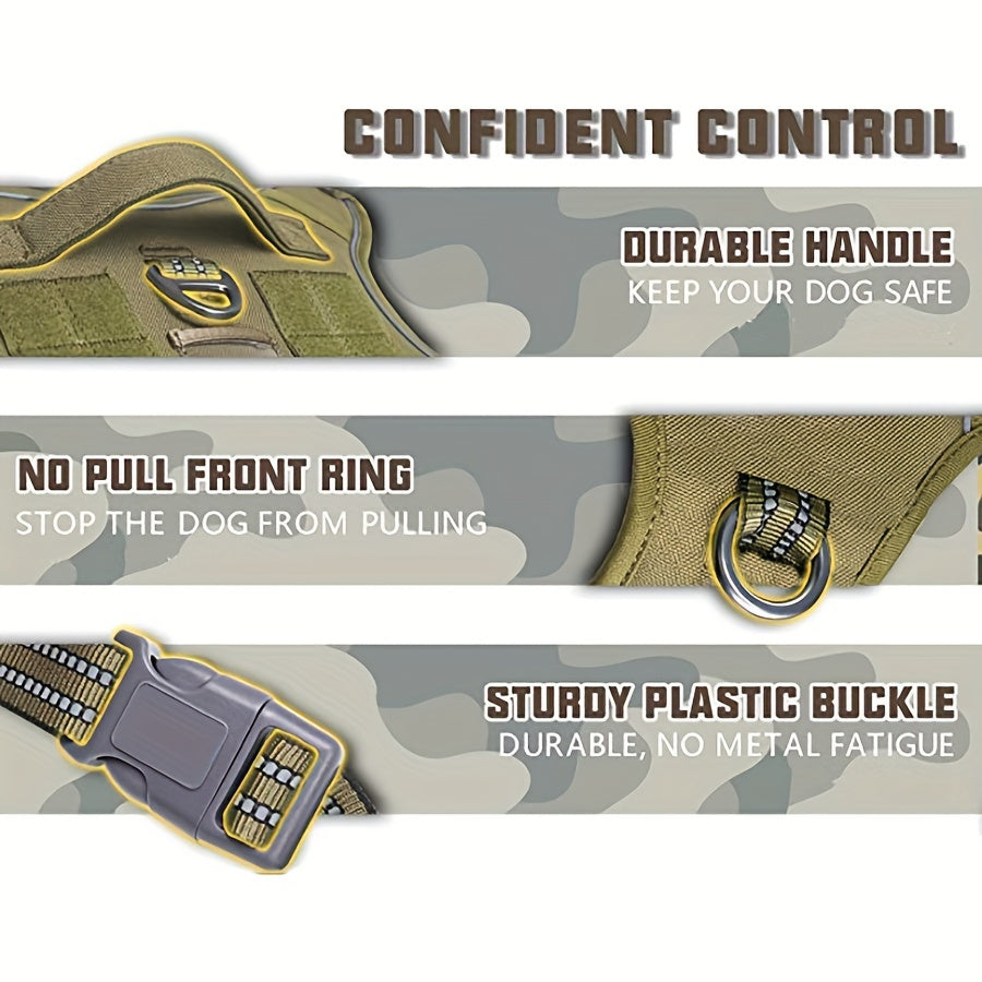 Tactical-Style Dog Harness with Top Handle and Front Ring in Five Colors and S-to-XL Sizes — image 6