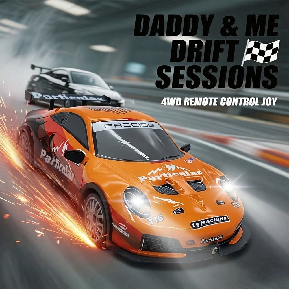 Alloy RC Drift Car 1:24 Scale 4WD 28KM/H with Drift Tires LED Lights Barricades & 2 Batteries — image 9