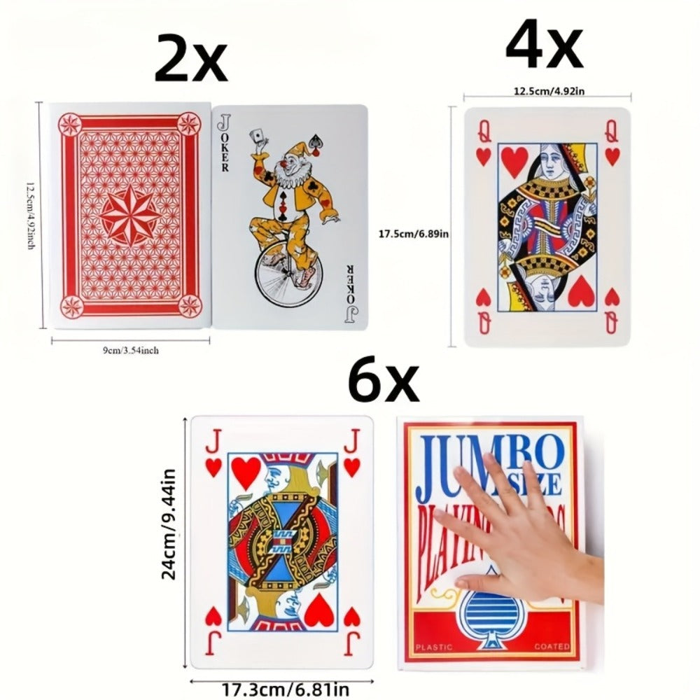 Giant Playing Cards 4x 6x Jumbo Size Poker Cards – Extra Large Card Game Set for Outdoor Party Backyard Fun Family Game Night