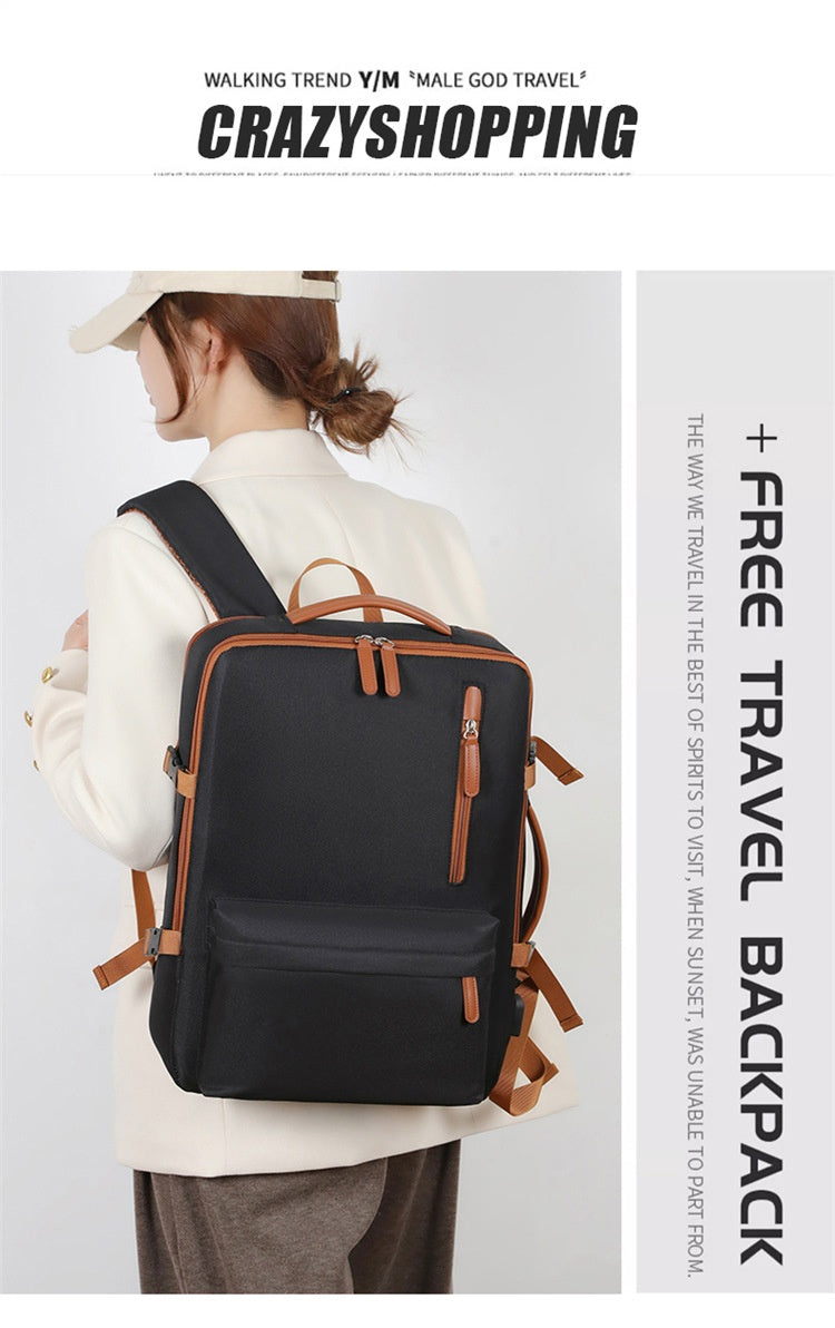 Business Travel Laptop Bag With Dual-Shoulder USB Charging Port