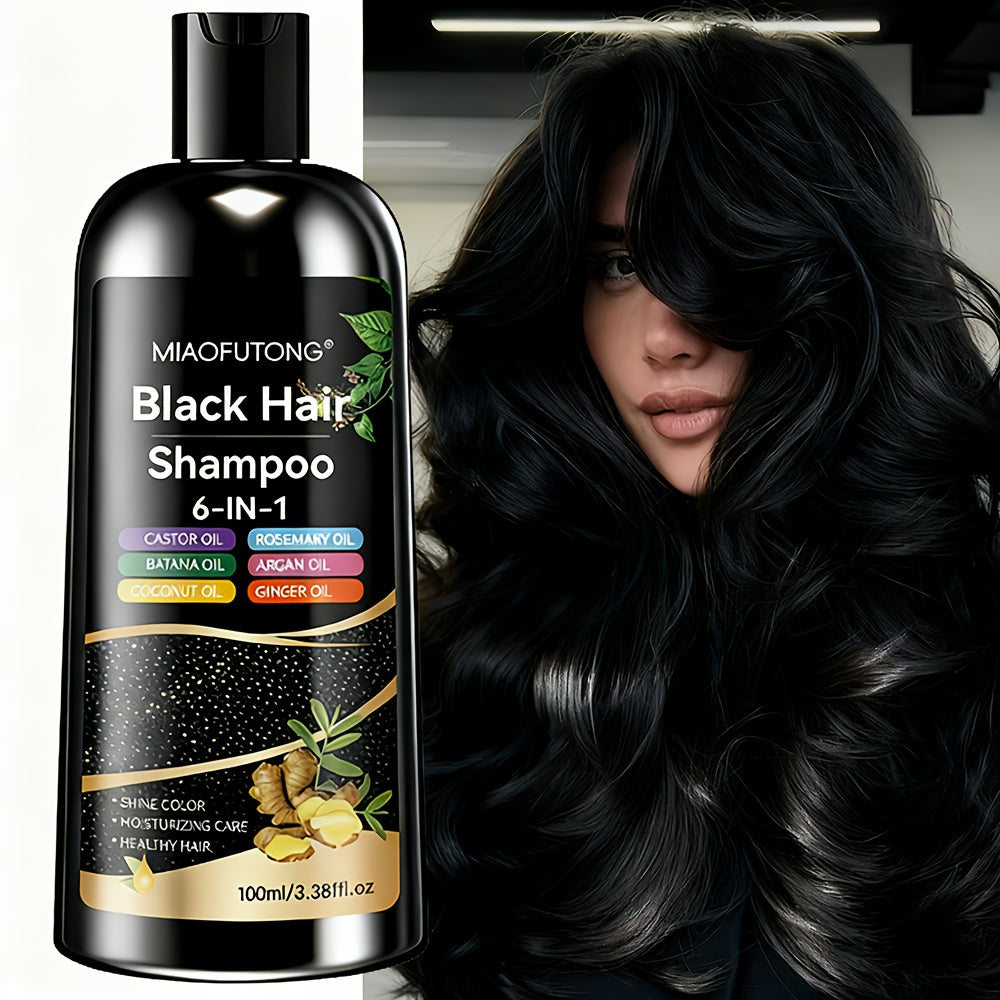 Hair Color Shampoo, MIAOFUTONG 6-in-1 100ml Black Color Bottle with a Single-Bottle Option — image 12