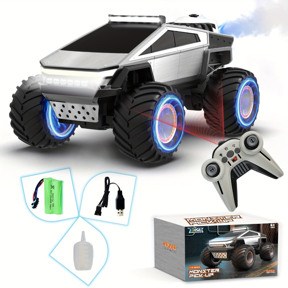 1:12 Scale RC Monster Truck 4WD, Remote Control Cybertruck & Pickup Truck with LED Lights & Sound Effects — image 6