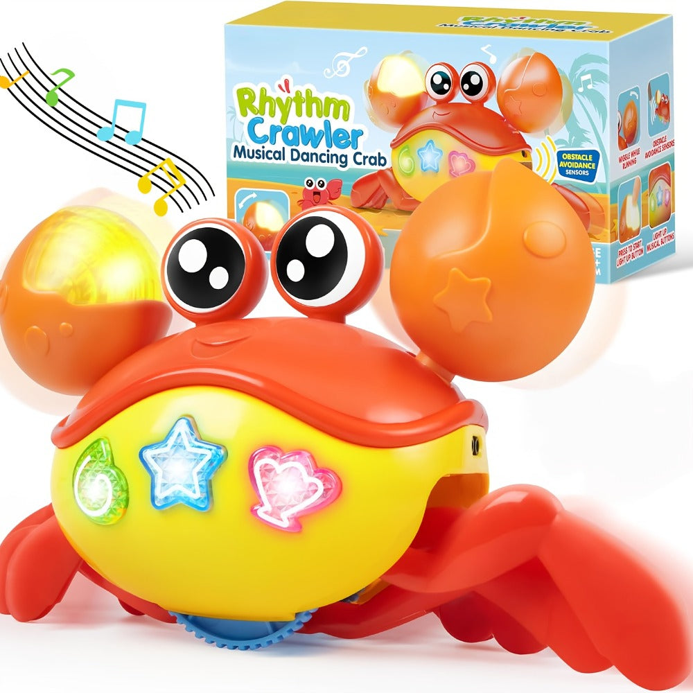 Musical Crawling Crab Toy with Light-Up Buttons, Moving Claws and Obstacle-Avoiding Motion — image 1