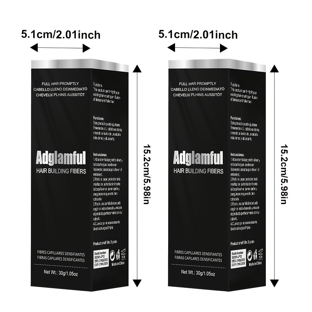 Hair Volumizing Fibers 2-in-1 Kit 30g x 2pcs - Instant Volume for Thinning & Sparse Hair, Fills Part Lines & Hairlines — imag