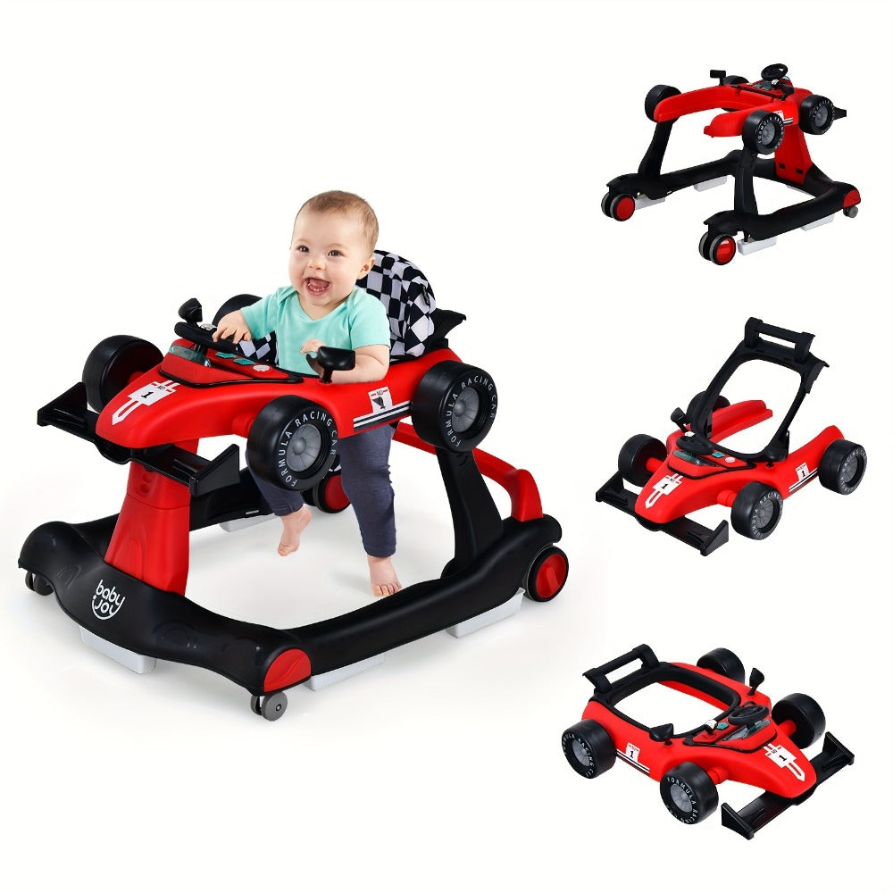 4-in-1 Foldable Baby Walker with Activity Toy Tray & Adjustable Height, Sit-to-Stand Push Walker for Infants & Toddlers — ima