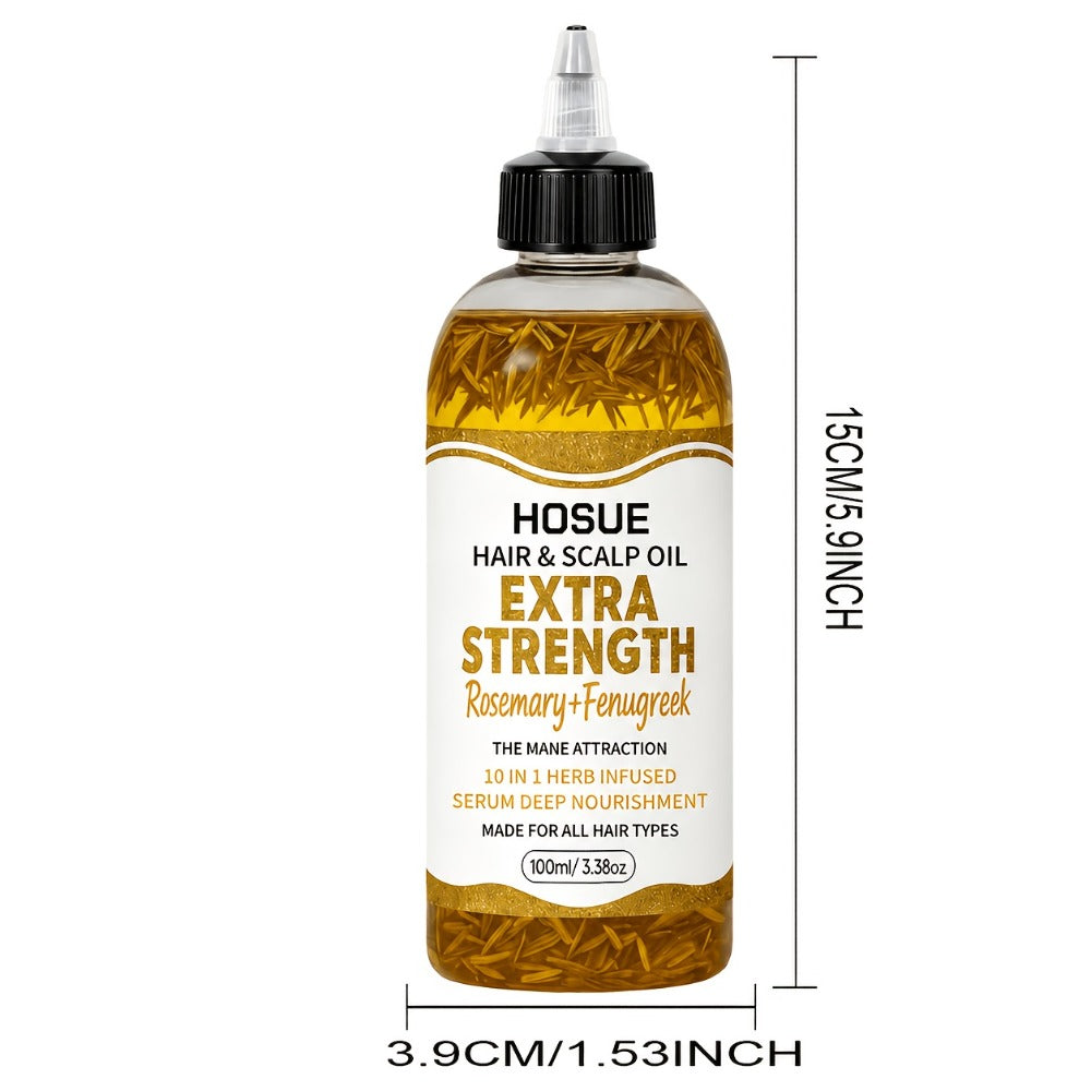 Rosemary and Fenugreek 10-in-1 Hair and Scalp Oil, 100ml Dropper Bottle with Ten Printed Botanical Oils — image 8