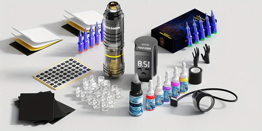 Tattoo Machine Kit POSEIDON BT17-XH Wireless Pen with 1200mAh Battery, LCD, 10 Cartridges and 6 Inks — image 17