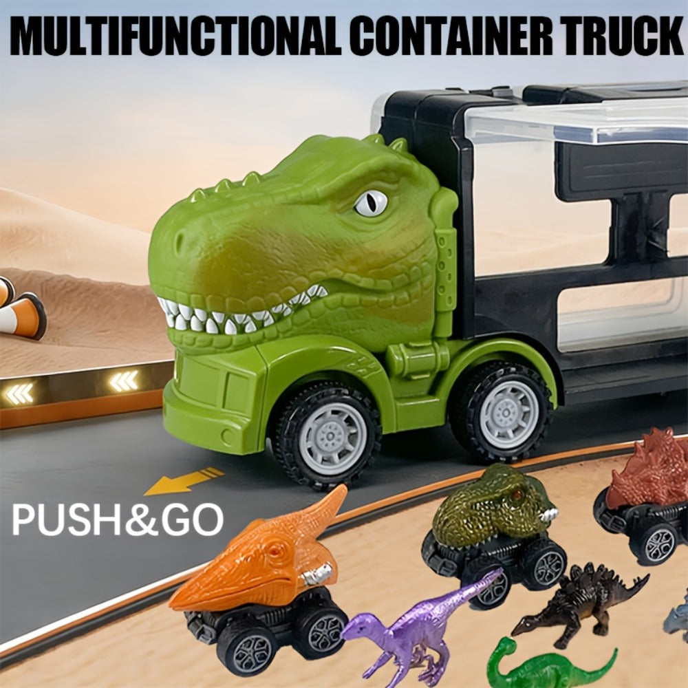 T-Rex Dinosaur Carrier Truck Playset with Mini Cars, Figures and Standard or Upgraded Package Options — image 5