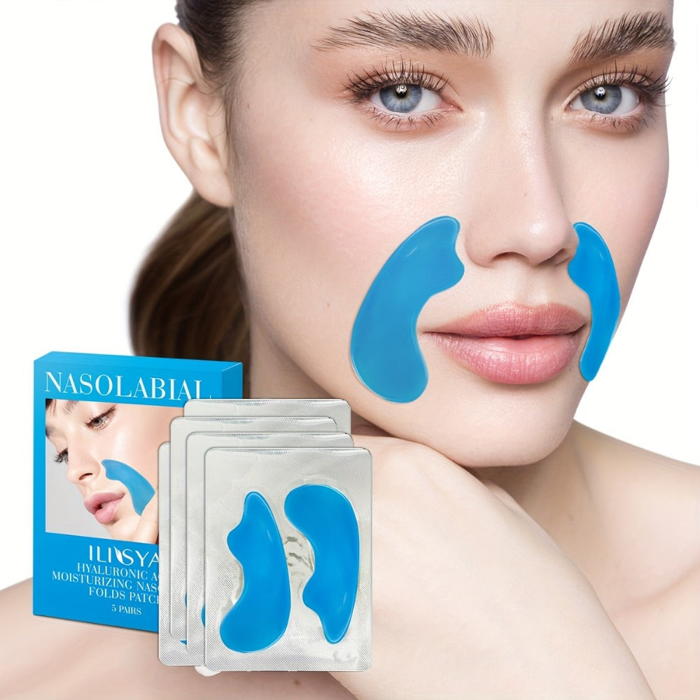 Nasolabial Fold Patches 3 Boxes - Hyaluronic Acid & Collagen Laugh Line Sticker, Lifting Tightening Anti-Wrinkle Nose Line Pa