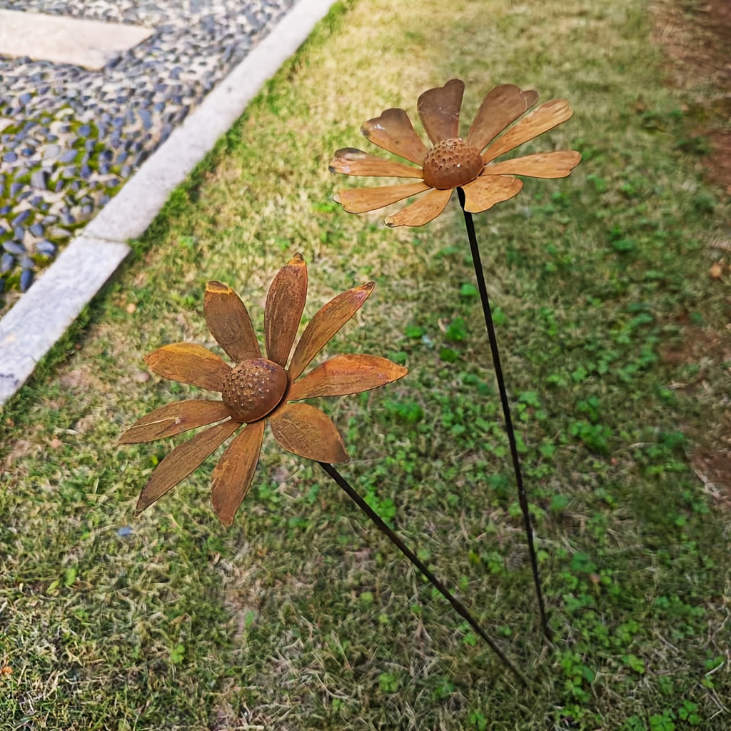 Rustic Metal Daisy Garden Stake with Chamomile or Daisy Flower Style for Pots, Beds and Yard Displays — image 8