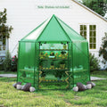 Walk-In Greenhouse All-Weather PE Cover & Frame, Zippered Door Vent Windows, Outdoor Plant Shelter for Garden Yard Balcony — 