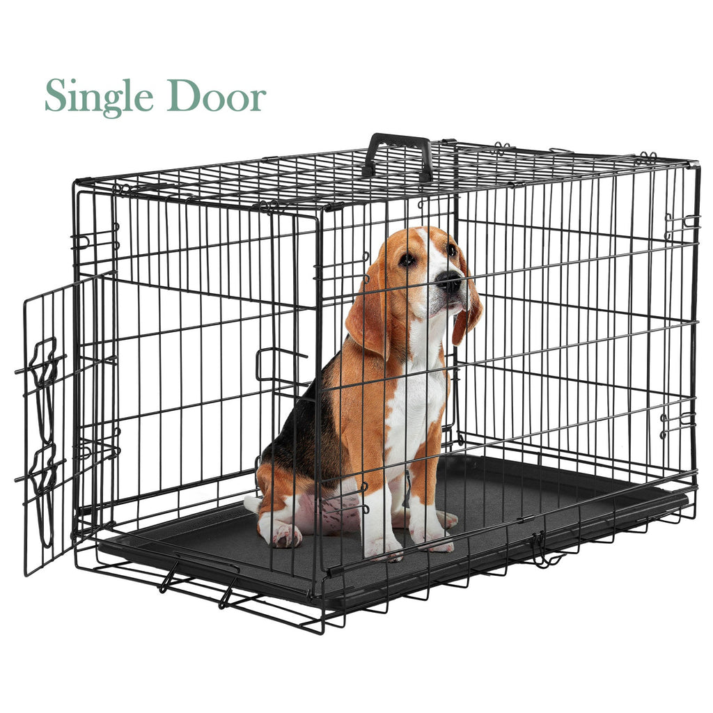 Folding Wire Dog Crate in 24, 30 or 36 Inches with Divider, Removable Tray and Door Options — image 14