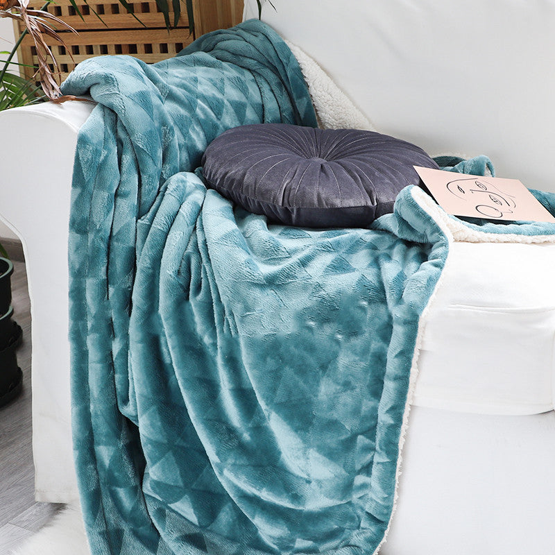 Siesta Blanket Knee Shawl Cover Flannel Thickened Lamb Wool