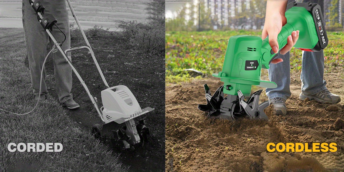 Cordless Electric Tiller 20V Handheld - 9-Inch 235RPM Garden Cultivator with Handle, Metal Soil Tiller for Weeding — image 14