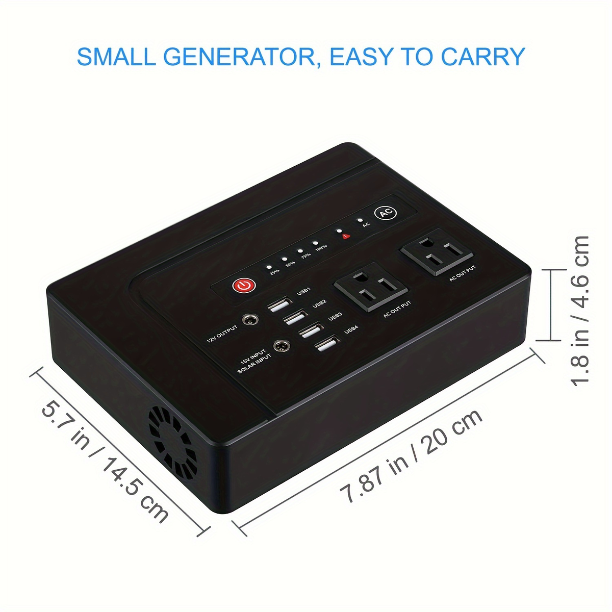 Portable Power Station 146Wh 200W with Two AC Outlets, Four USB Ports and Hard Carrying Case — image 7