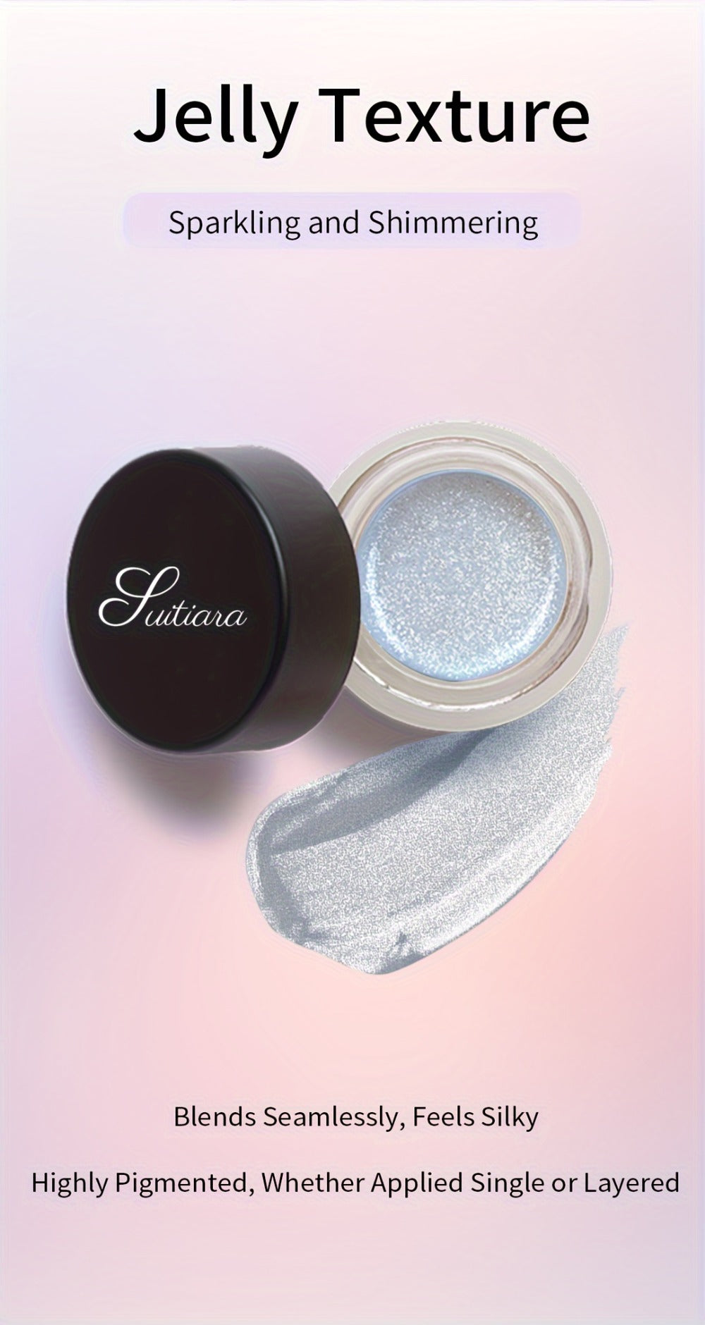 Shimmer Jelly Eyeshadow 2 Pack, Icy Cool Tone Frosty Glow Gel Eye Makeup, Non-Creasing Blendable Formula — image 9
