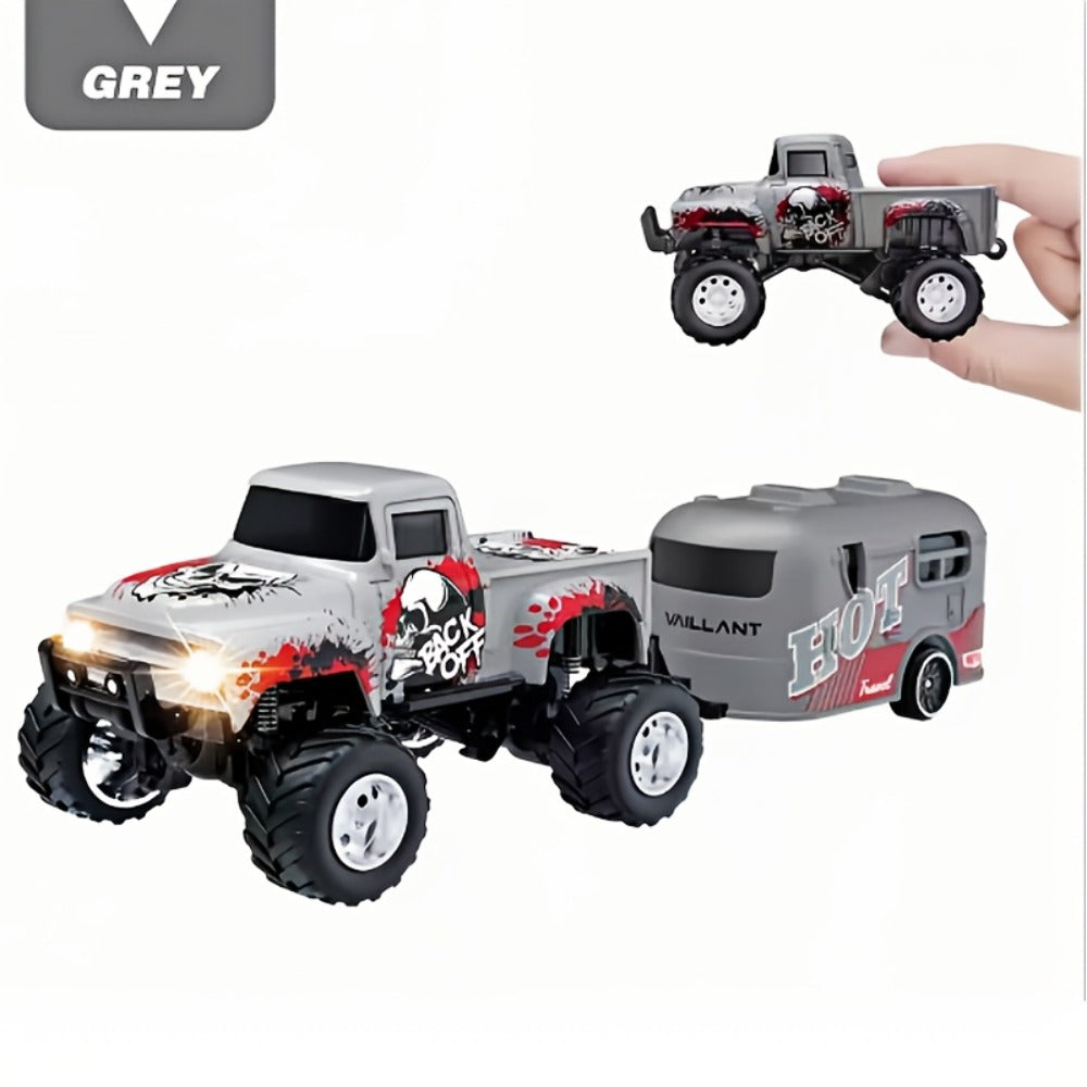 Mini Alloy RC Monster Truck 1:64 Scale 2.4GHz Off-Road Crawler with LED Lights, Street Graffiti Spray-Paint Design — image 10