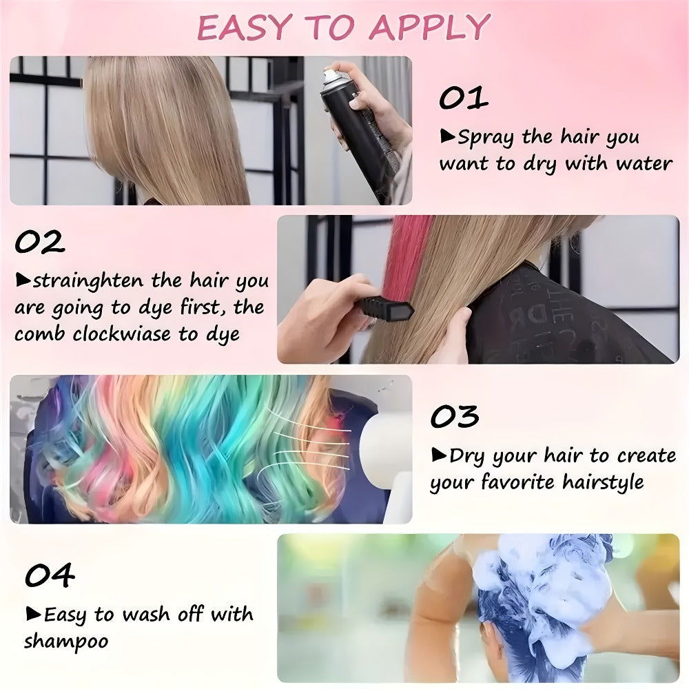 Temporary Hair Chalk Comb Set 11pcs 10 Colors Hair Dye for Bath Time, Home Spa and Personal Care — image 4
