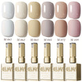 Gel Nail Polish 6-Color Gentle White Set with Milk-Tea, Cherry-Blossom Pink and Soft Shades for UV/LED Soak-Off Cure — image 