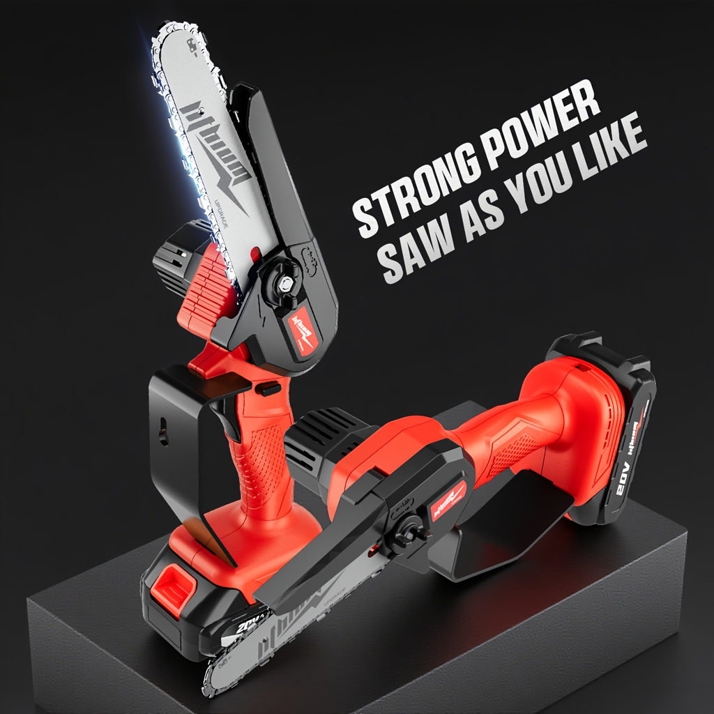 Mini Chainsaw Cordless 4 & 6 Inch Electric - Upgraded Portable Battery Chainsaw with Safety Lock — image 13