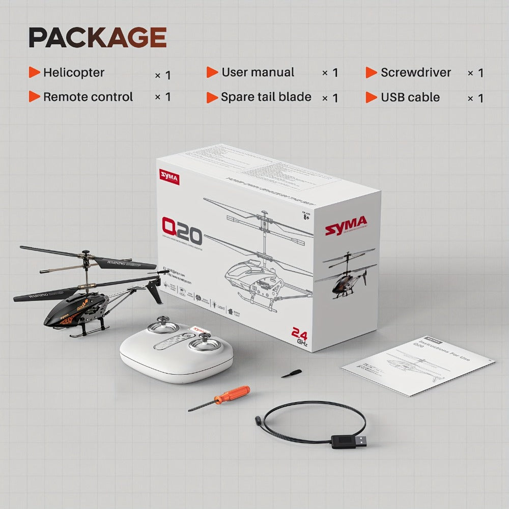 SYMA Q20 RC Helicopter for Kids 3.5CH, Altitude Hold One-Key Takeoff Indoor with the Listed Color, Size or Set Options for Ev