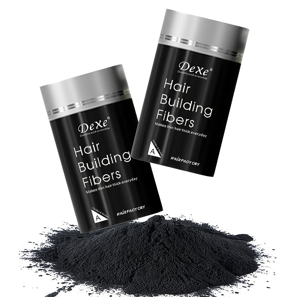 DeXe Hair Fiber Powder 2pcs x 22g, Natural Fine Thickening Fibers for Thinning Hair & Bald Spot Coverage — image 1