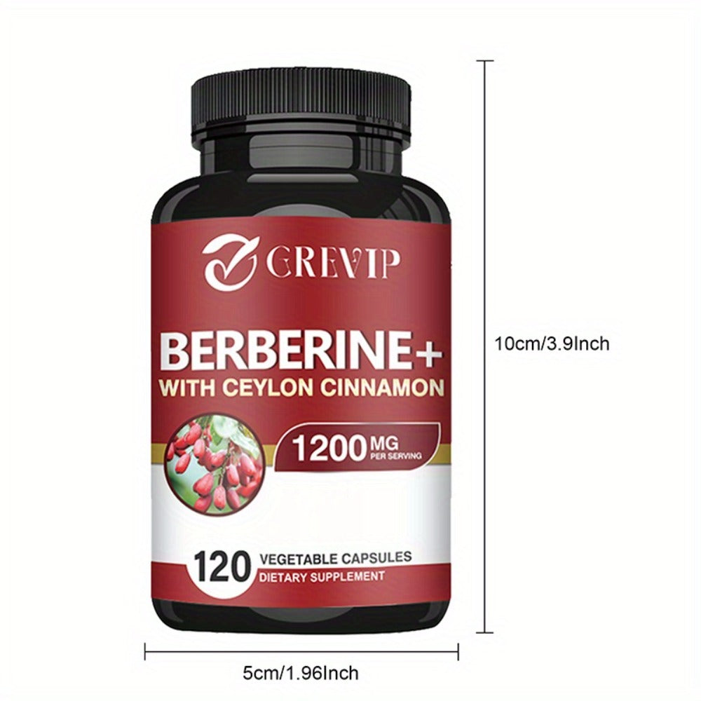 Dietary Supplement Berberine HCl and Ceylon Cinnamon Capsules, 120 Count with Multi-Bottle Options — image 11