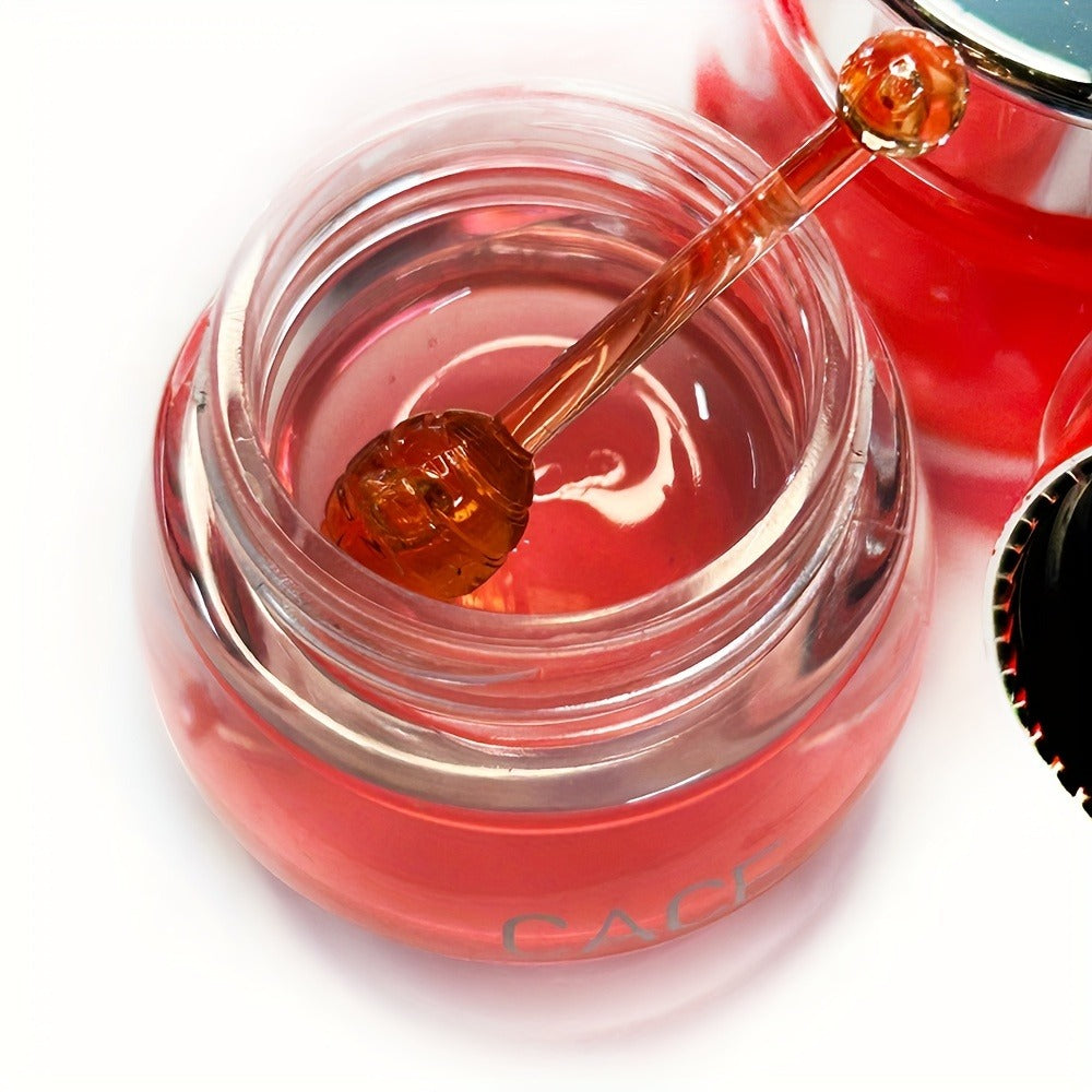 Lip Balm CACE 6-Piece Cherry Jar Set with Glossy Texture, Mini Applicator Spoons and Silver Lids — image 4