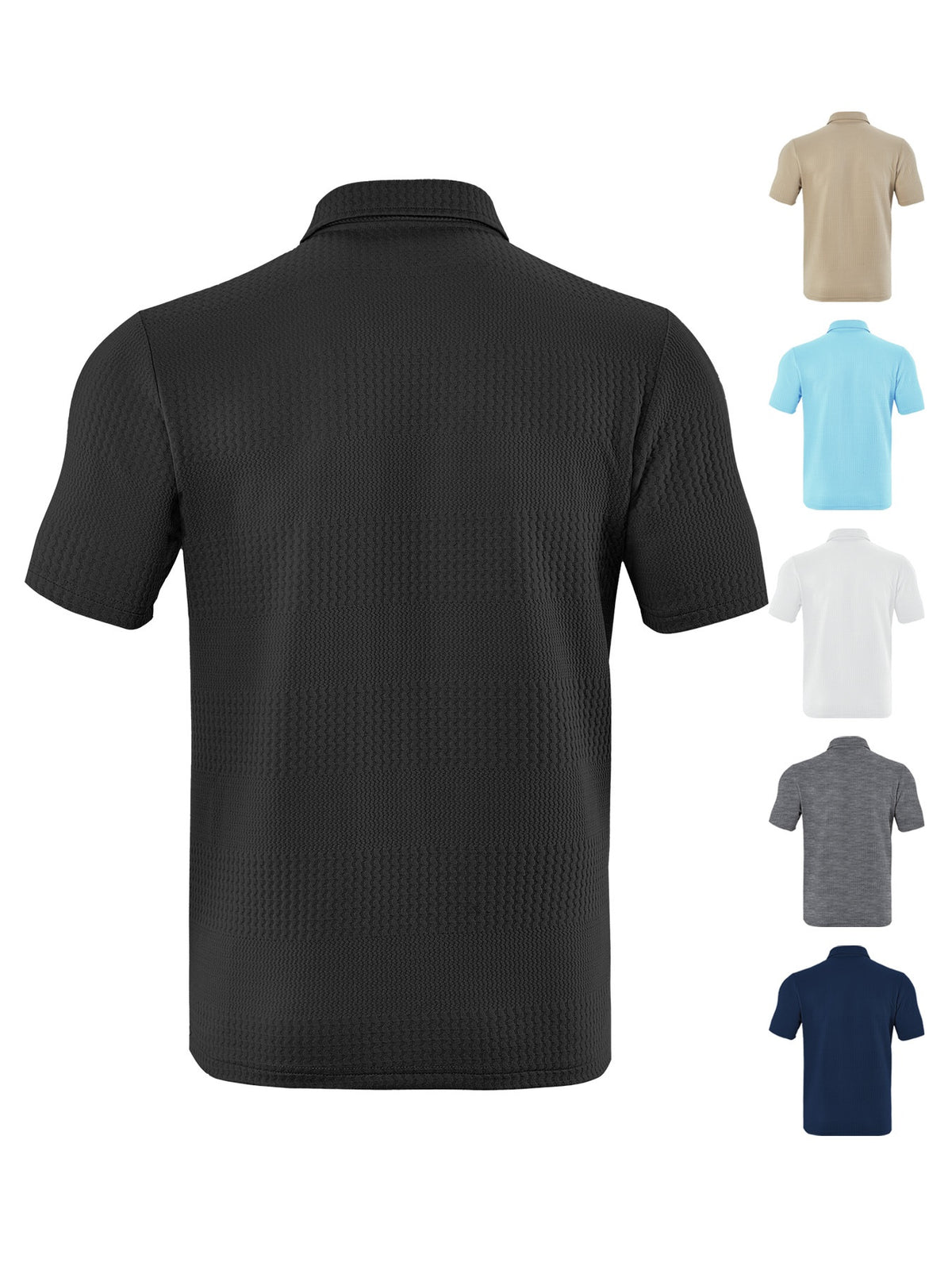 Men's Loose Casual Lapel Jacquard Short Sleeve