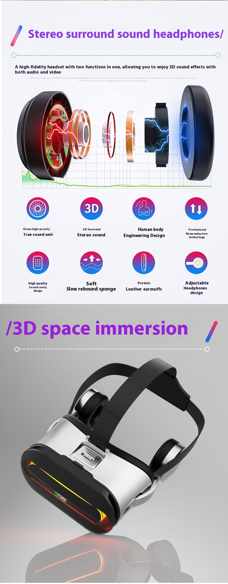 Smart Glasses HD VR Movie Game Bluetooth Headset All-in-one Machine Glasses