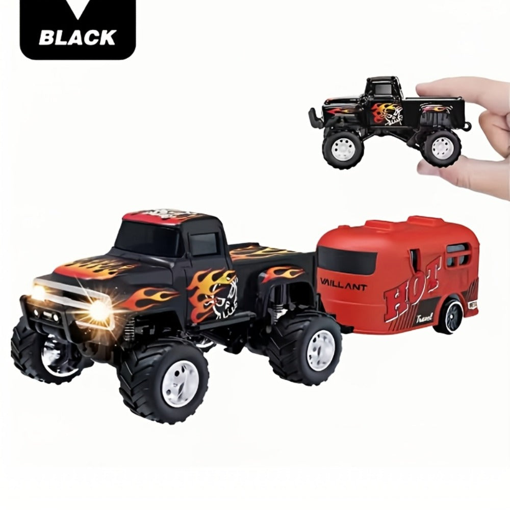 Mini Alloy RC Monster Truck 1:64 Scale 2.4GHz Off-Road Crawler with LED Lights, Street Graffiti Spray-Paint Design — image 3
