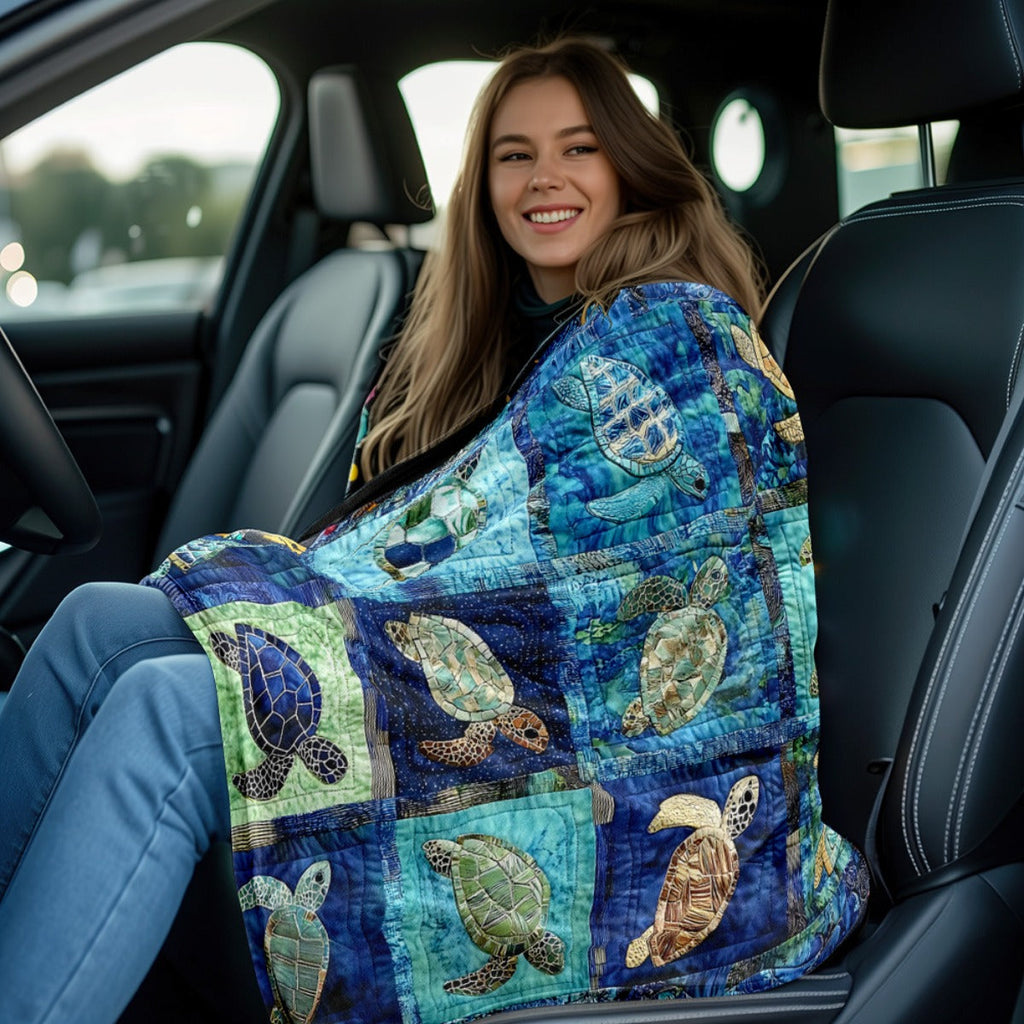 1pc Underwater Turtle Splicing Pattern Blanket- Home Furnishings Bedding Throw for Sofa Bed for Sofas, Beds and Everyday Home