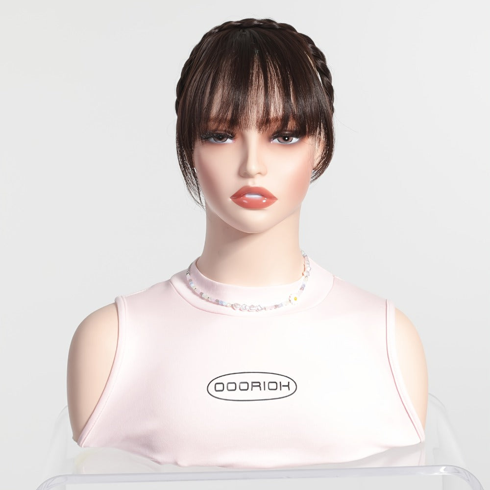Hair Extensions Synthetic Braided Headband with 4-Inch Bangs, 55g Weight and Four Color Options — image 5