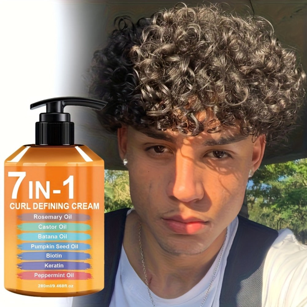 7-in-1 Curl Styling Cream, 280ml Orange-Label Pump with Rosemary, Castor and Batana Oils on Label — image 7