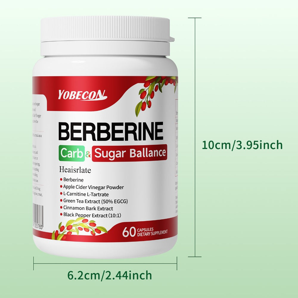 Dietary Supplement Berberine Capsules with Apple Cider Vinegar, Cinnamon and Green Tea, 60 Count — image 10