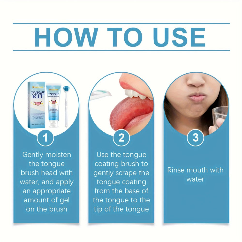 Tongue Cleaner Kit with Probiotic Cleansing Gel & Tongue Brush, Bad Breath Eliminator Fresh Mouth Daily Oral — image 7