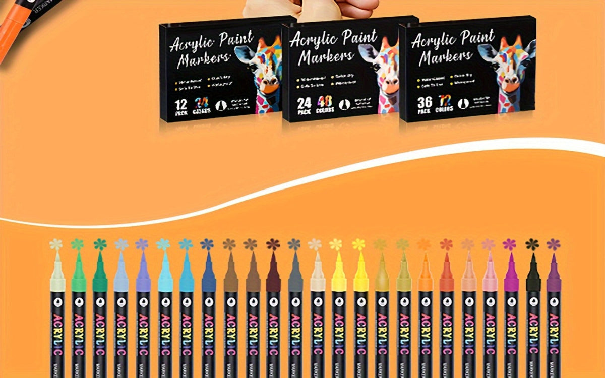 Double-Ended Acrylic Paint Pen Set with Brush and Fine Tips in 48- or 72-Piece Checkout Options — image 12