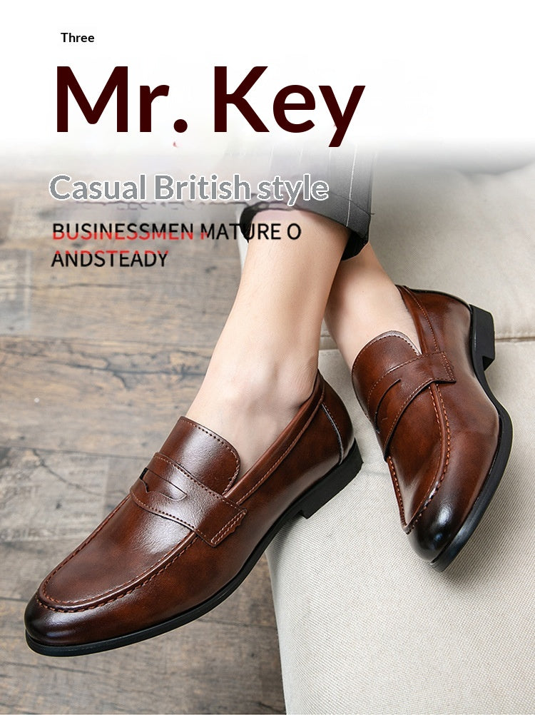 Pointed Toe Minimalist Leather Shoes In British Style