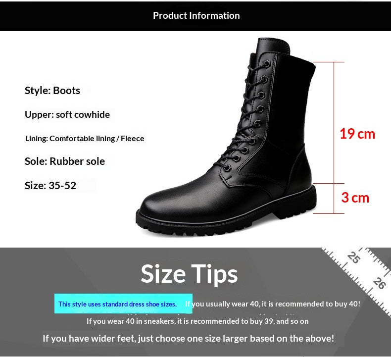 Men's Zipper High Top British Soft Sole Leather Martin Boots