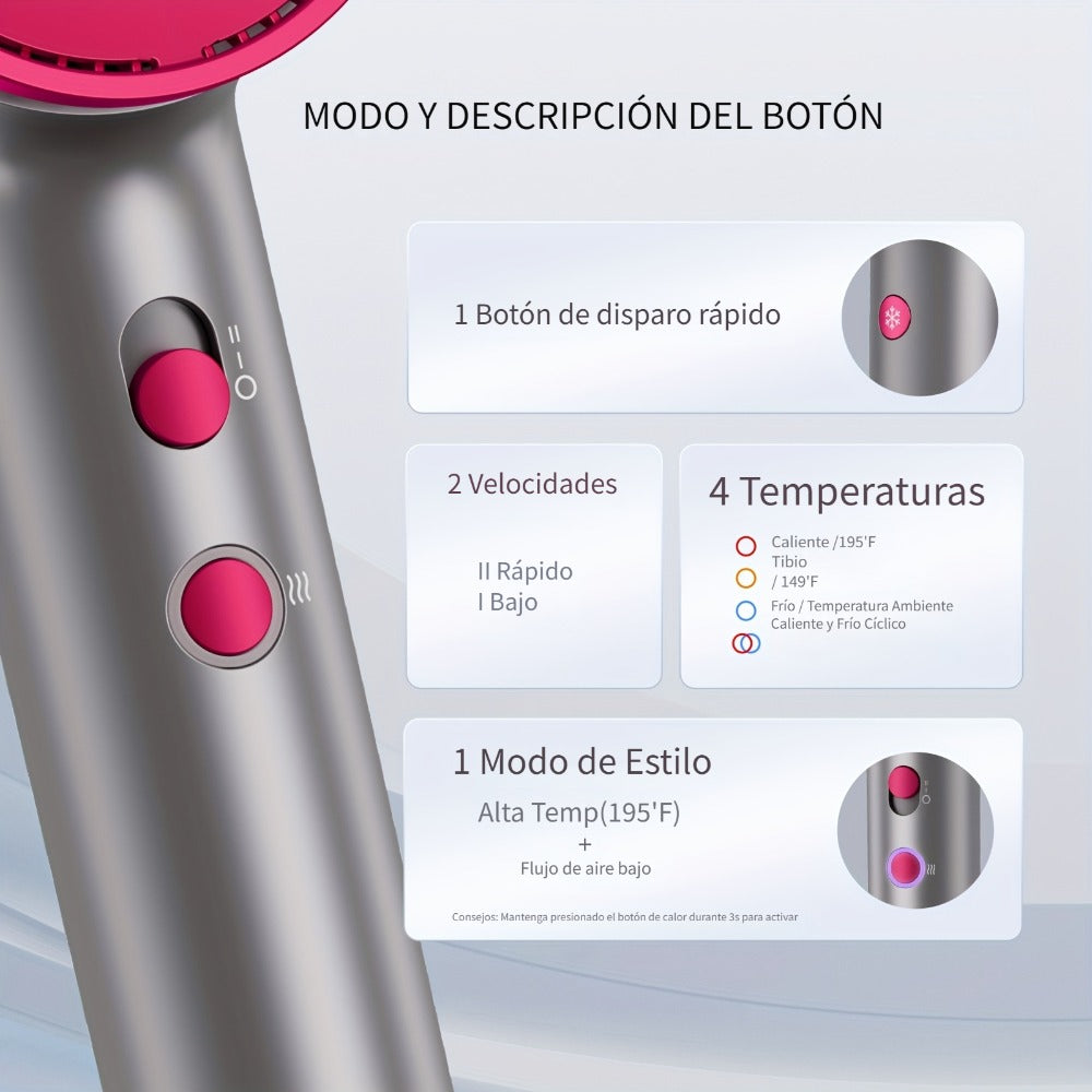 FZ201-Style 1875W Hair Dryer with Circular Rear Intake, Gray or White Finish and Three Pictured Attachments — image 9