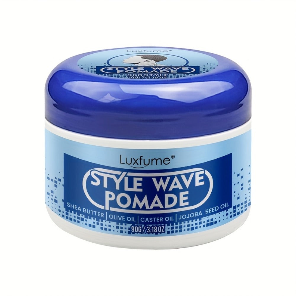 Wave Pomade Strong Hold & Edge Control 3.18oz 2-Pack – Luxfume Non-Greasy Hair Styling Cream with Natural Botanical Extracts,