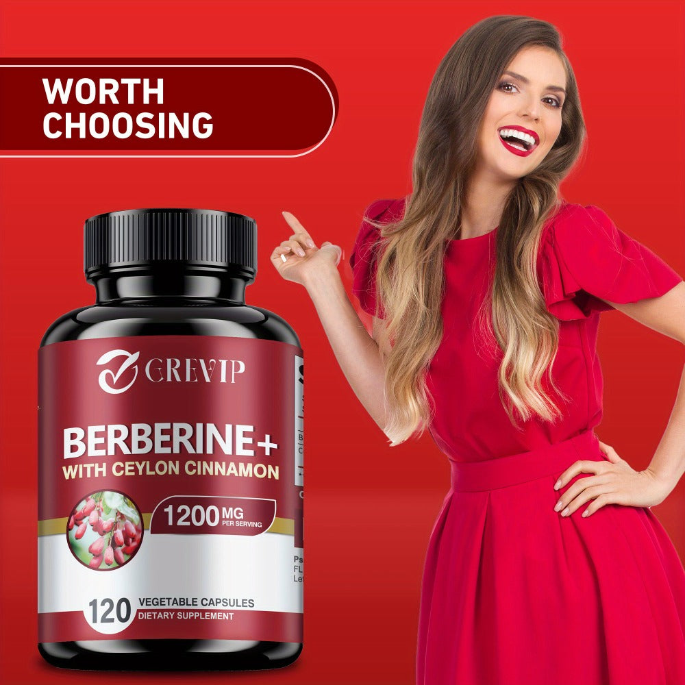 Dietary Supplement Berberine HCl and Ceylon Cinnamon Capsules, 120 Count with Multi-Bottle Options — image 6